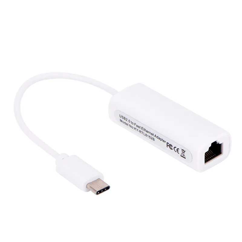 1 шт. белый кабель конвертер USB-C type C к RJ45 USB 2,0 адаптер кабель Usb сетевой адаптер для Macbook ПК ноутбук - Цвет: Белый