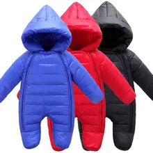 Высокое Качество Baby Rompers Зима babys Мальчики верхняя одежда Девушки Теплая Одежда Дети Комбинезон Ребенка утка вниз ползет одежду
