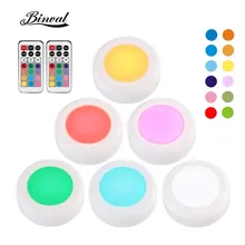 Binval RGB 12 цветов под шкаф светильник с регулируемой яркостью для кухни светодиодный шайба светильник s беспроводной шкаф лестница Прихожая Ночная лампа