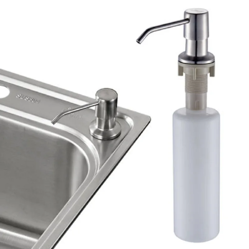 Stainless Steel Plastic Soap Dispenser Kitchen Bathroom Sink Liquid Soap Lotion Holder with