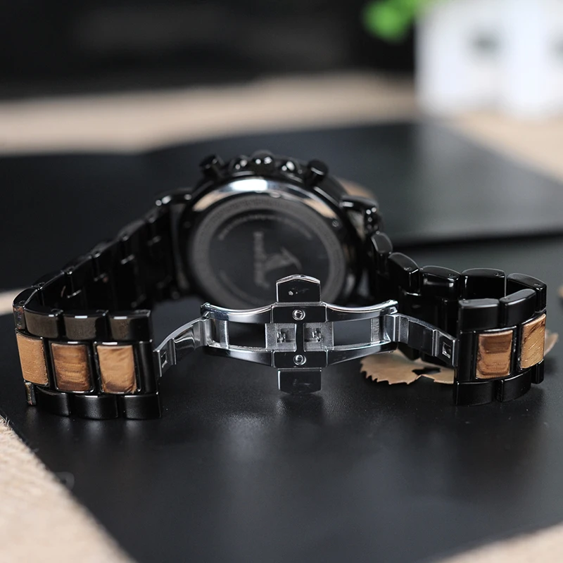 Zegarek męski drewniany na bransolecie Bobo Bird Logos 16 Zegarek drewniany Bobo Bird Logos 15