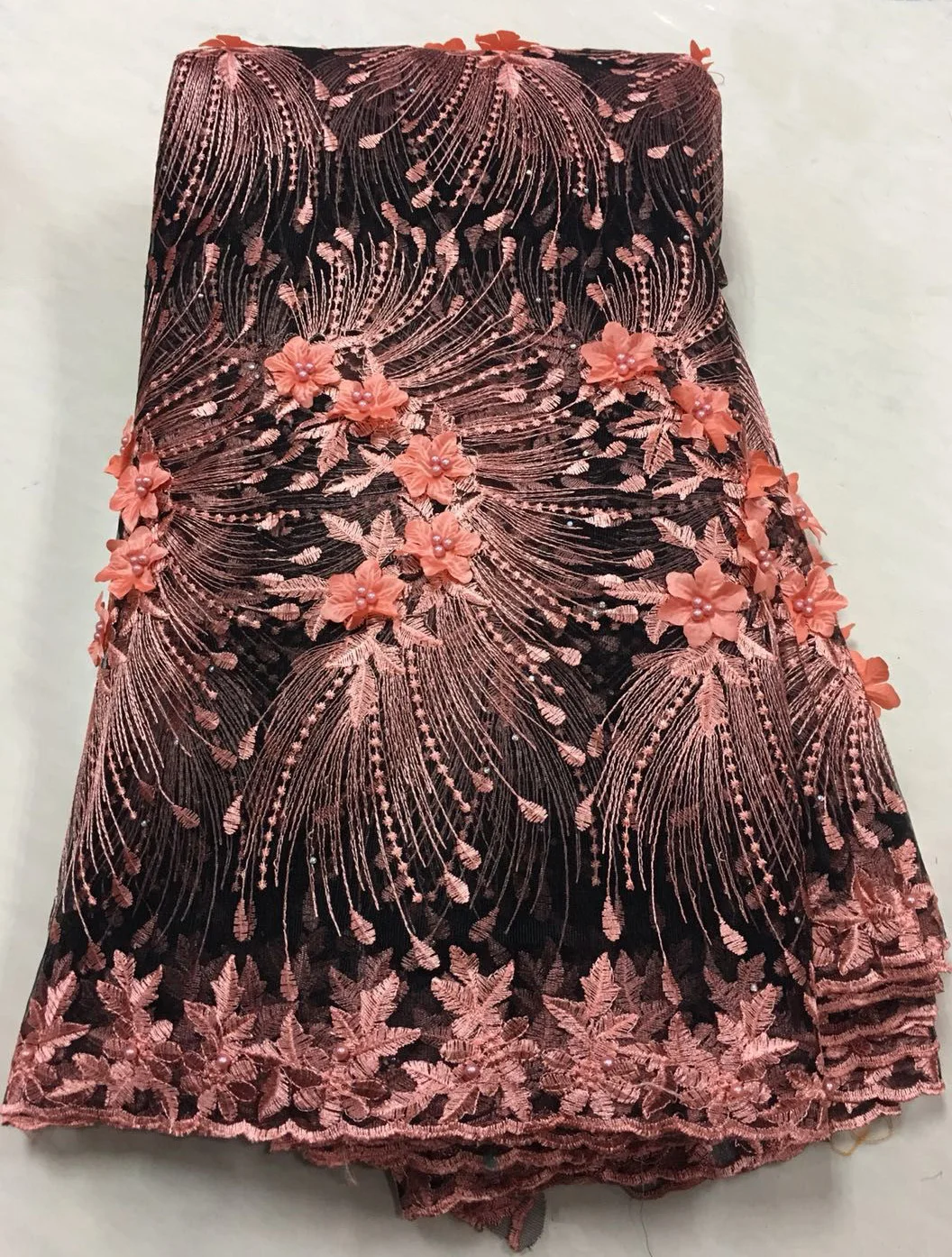 

Latest Wine Red French Nigerian Laces Fabrics High Quality Tulle African Laces Fabric Wedding African French Tulle Lace ZA165