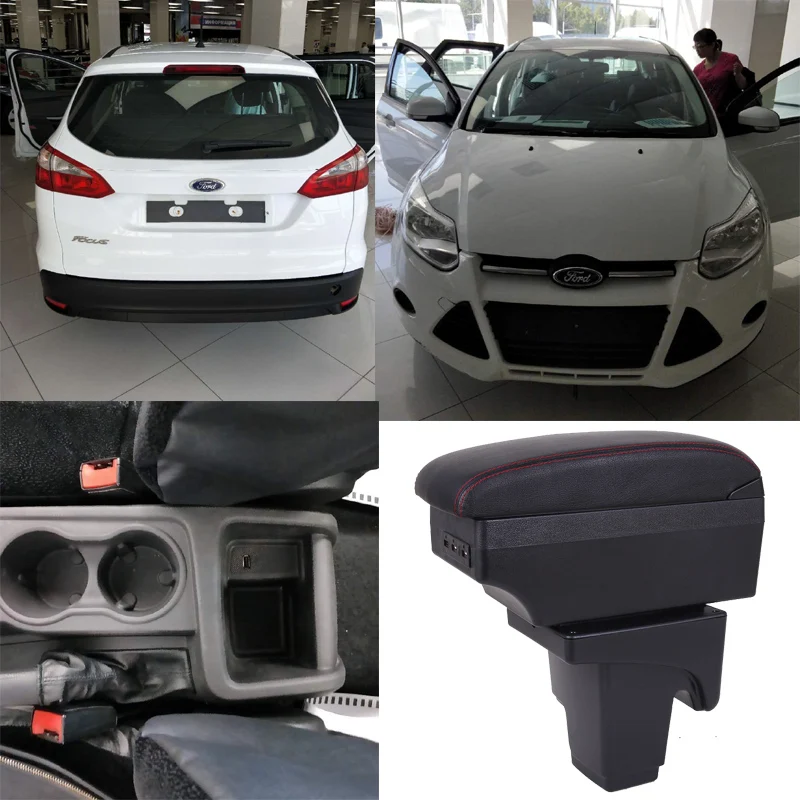 Для Ford Focus 3 подлокотник 2013FORD FOCUS3 автомобильные аксессуары интерьерная коробка для хранения подлокотник заряжаемый usb