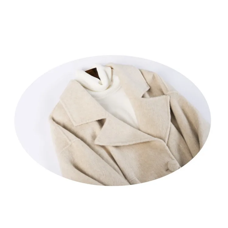 Online 2018 neue wolle mantel einfarbig mantel weibliche lange woolen mantel doppel konfrontiert kaschmir wolle mantel
