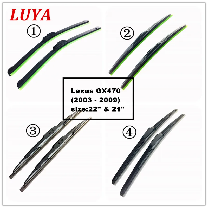 

LUYA Four kinds of wiper Blade in Car windshield wiper For Lexus GX470 (2003 - 2009) size:22" & 21"