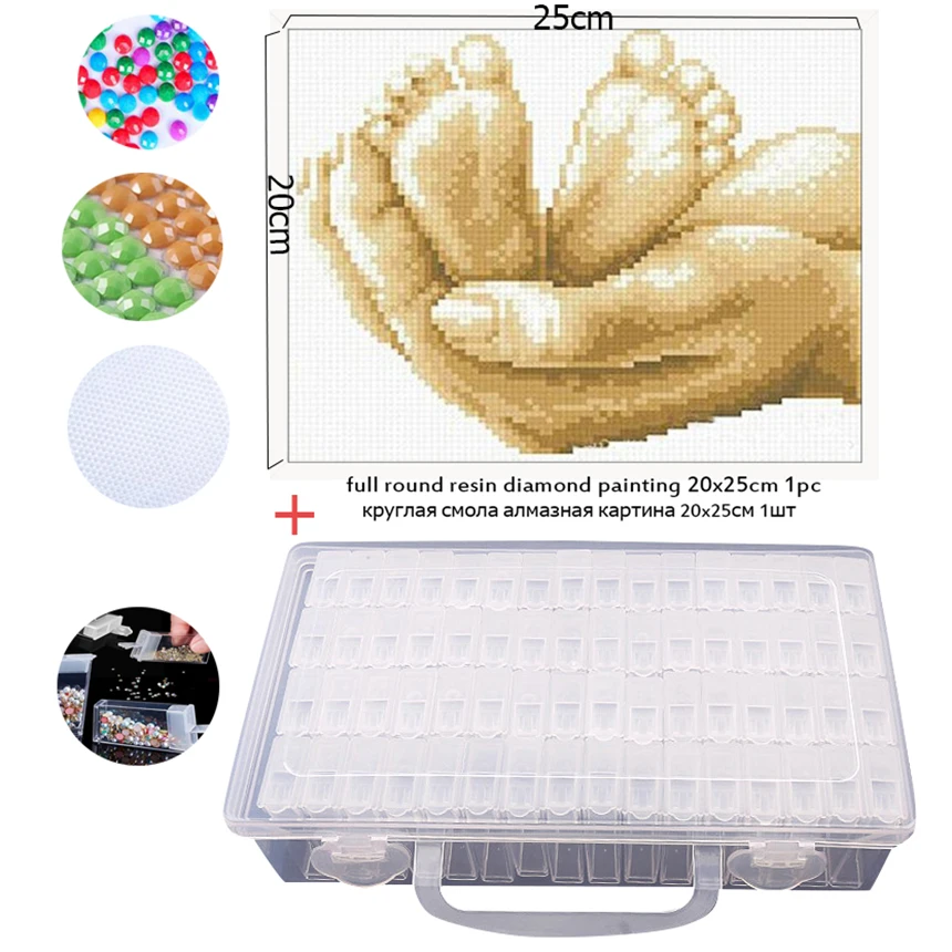 

full round Diamond Painting+64 box Accessories Beads Container Rhinestone Diamond Embroidery Stone Storage Convenience Box tools