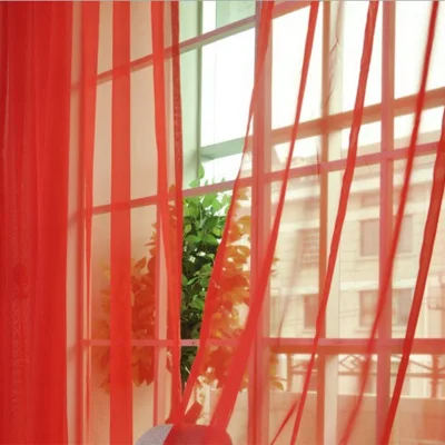 100*200/270 см, органза, шелк, арки, тюль, шторы, вуаль, пасторальный стиль, декоративные окна для спальни, гостиной, 5z - Цвет: red