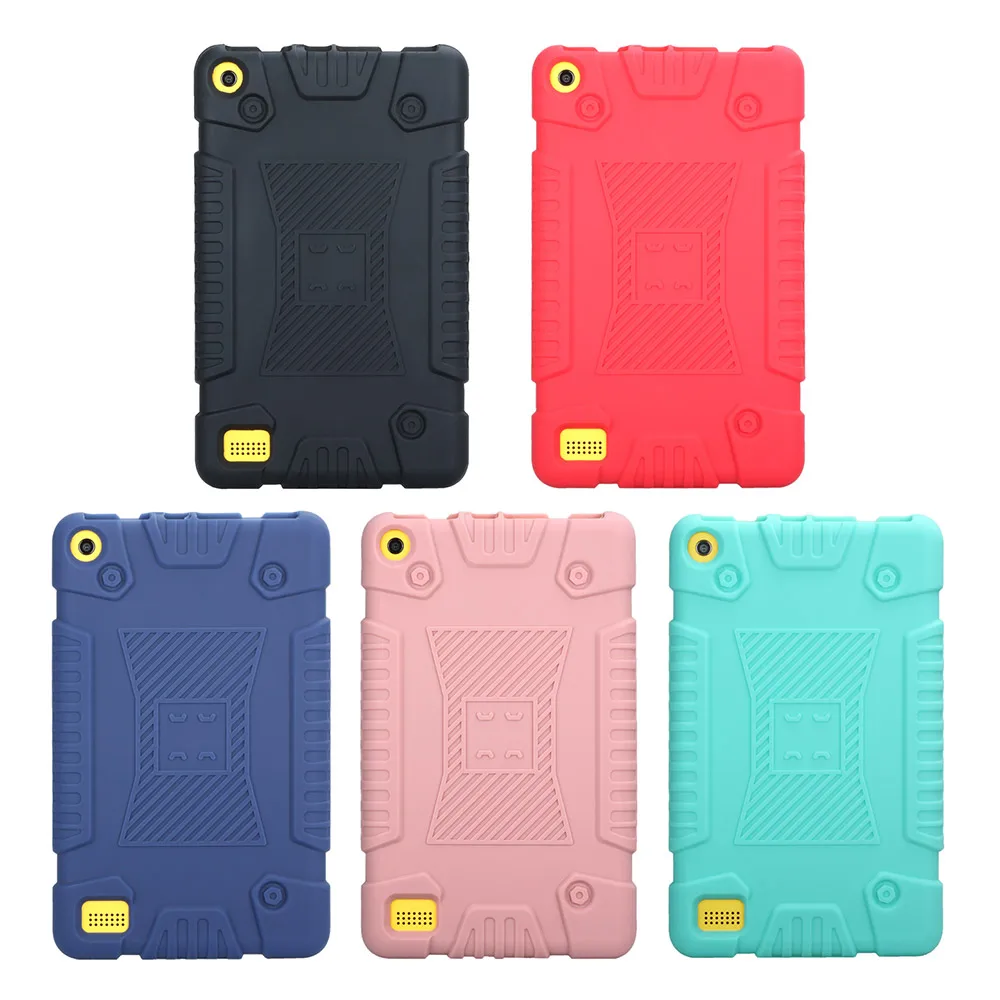 Kids Baby Safe Shockproof High Impact Resistant Silicone Case For Amazon Kindle Fire 7 2017 2016 2015 tablet Soft back +Pen | Компьютеры и
