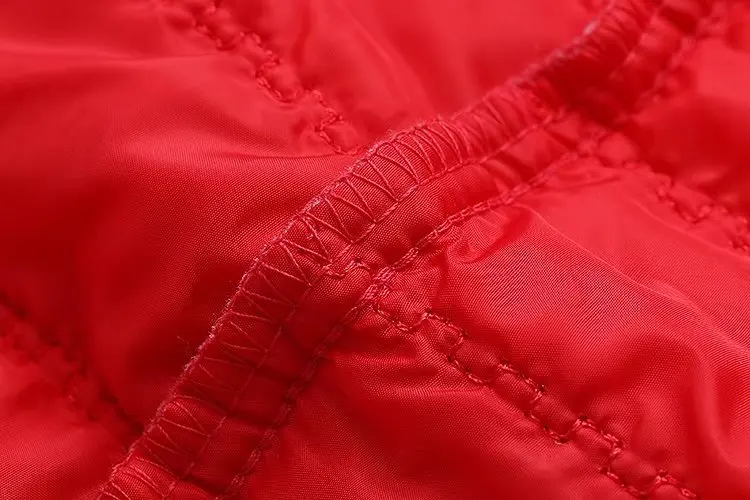 Plus Size Thin Red Wadded Autumn Winter Jackets Women Cotton Long Padded Coat Outwear Warm Chaquetas Parka Feminina