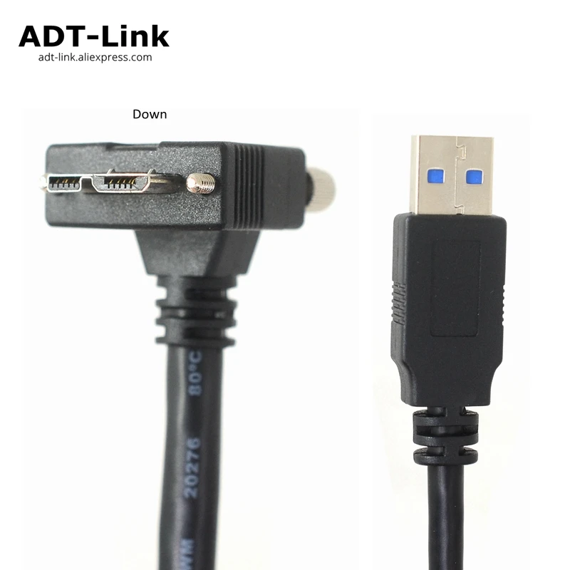 

Down Angle USB Robot Machine Vision Cable elbow Gooseneck Type USB3 AM To Micro B Industrial Camera Cables USB 3.0 Micro-B