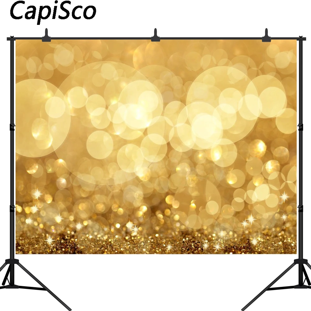 Capisco Фотография новорожденных фоны Рождество Желтый Блеск боке вечерние баннер