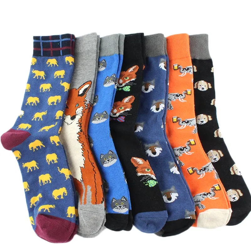 [COSPLACOOL] смешные мужские носки с изображением животных, еды, Чили, бургер, собаки, слона, носки, новинка, подарок, носки унисекс для скейтборда