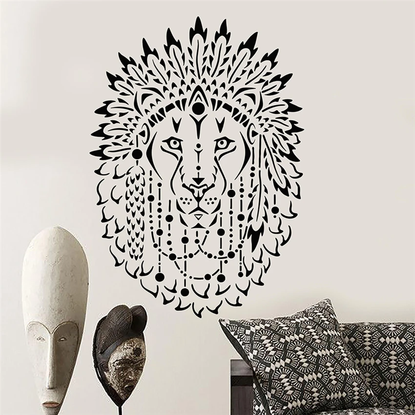 

Lion King Animal Beautiful Feather Vinyl Wall Decal Sticker Home Decor Art Mural Removable living Removable Wall Sticker B778
