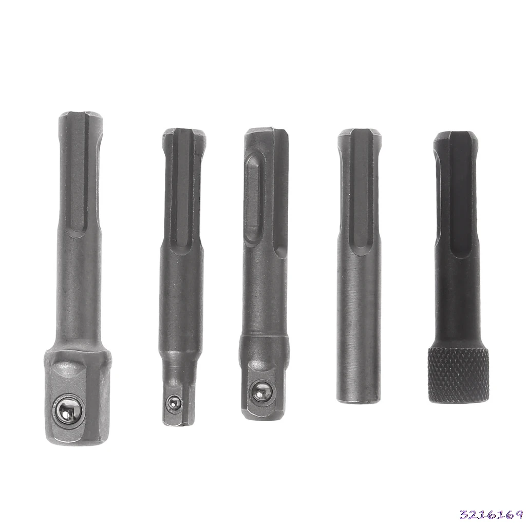 

5Pcs SDS Plus 1/4 Hex Socket Driver Hammer Drill Bit Chuck Adaptor Bar Kit Set