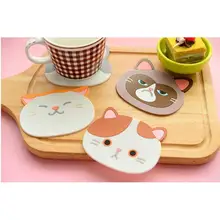 Знаменитости кошка Милая подставка силиконовый теплоизоляция коврик нескользящий коврик чаша коврик аксессуары Прямая
