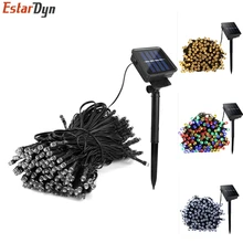 Светодиодный наружные фонари работающие на солнечной энергии 5 m/7 m/12 м/22 м светодиодный гирлянды светодиодные огни Фея праздник для рождественской вечеринки гирлянды солнечные сад Водонепроницаемый огни