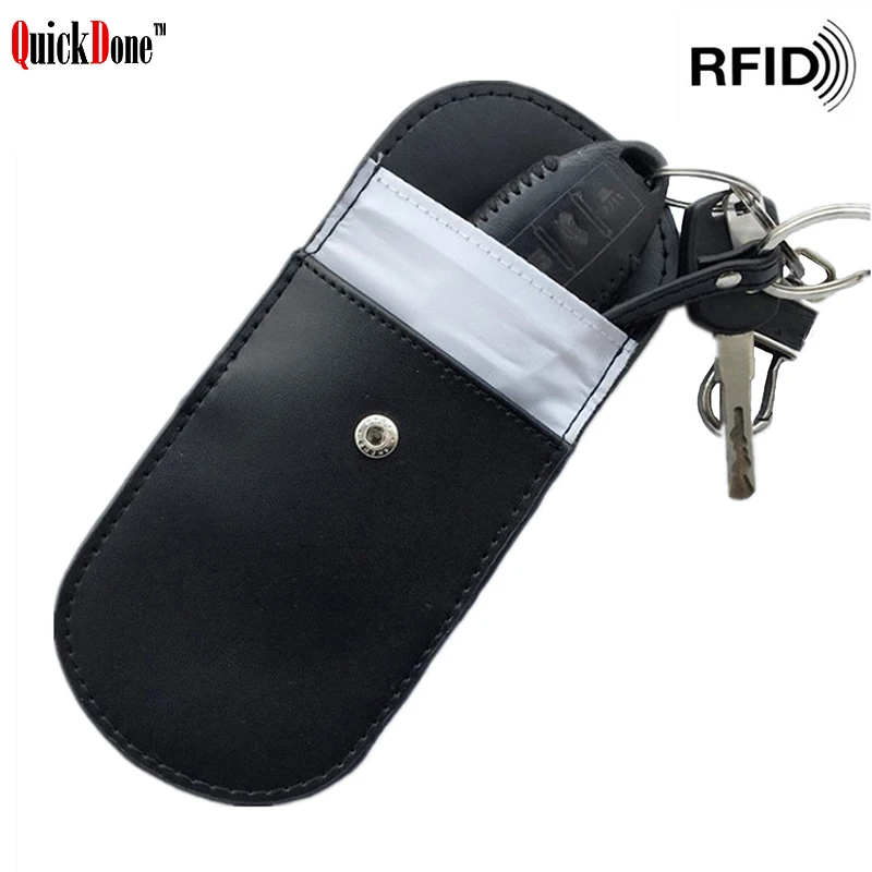 QuickDone Pull Ring Car Key Card Organizer Faraday Storage Bag FOB RFID
