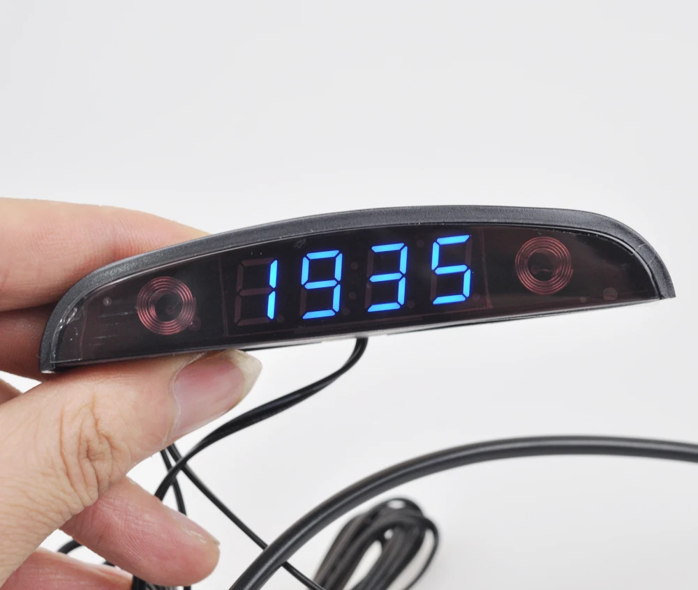 Синий один температура DS3231IC светодиодный автомобильный электронные часы термометр Вольтметр светящиеся цифровые часы
