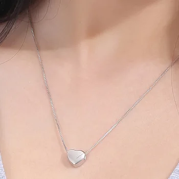 

New Fashion Silver Color Heart Necklaces for Women Girls Christmas Gifts