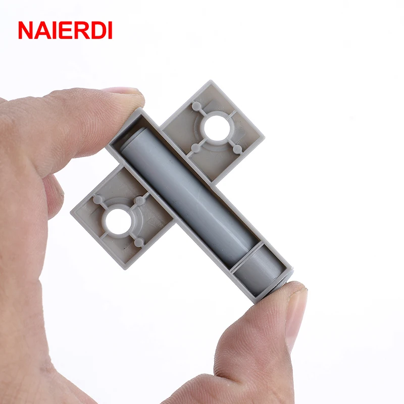 Magnetic Cabinet Catches NAIERDI 5Set Gray White Kitchen Cabinet Door Stop Drawer Soft Quiet Close Closer Damper Buffer Cabinet Catches Screws