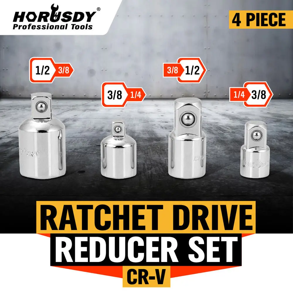 HORUSDY 4Pcs 3/8\" 1/4\" 1/2\" Ratchet Wrench Socket Drive Adapter Reducer ...
