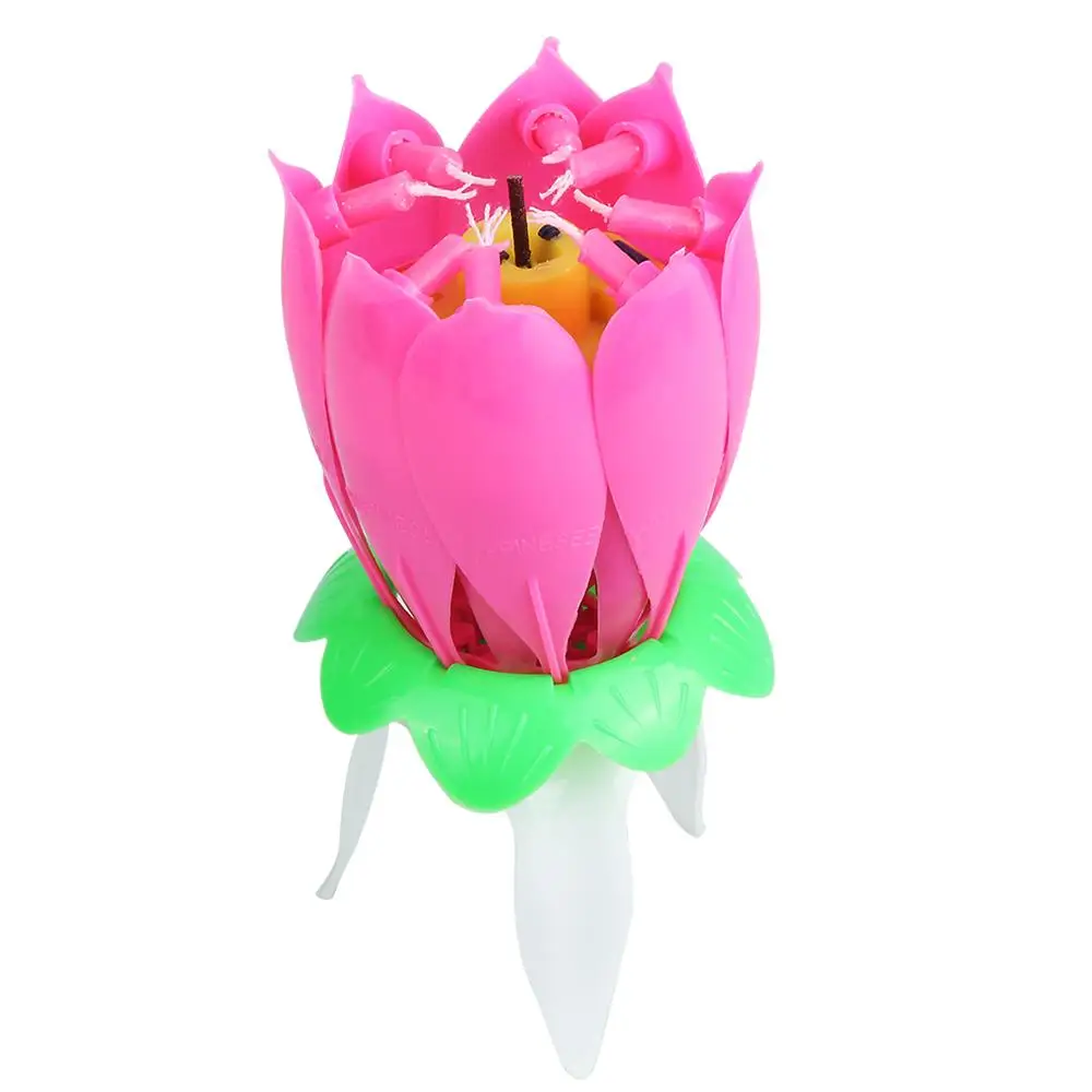 Buy Musical Beautiful Blossom Lotus Flower Candle