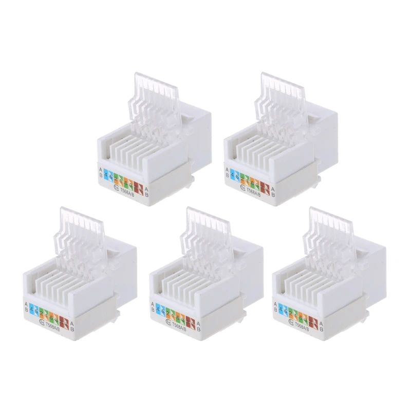 5pcs CAT5E UTP Network Module Tool-free RJ45 Connector Cable Adapter FOR AMP