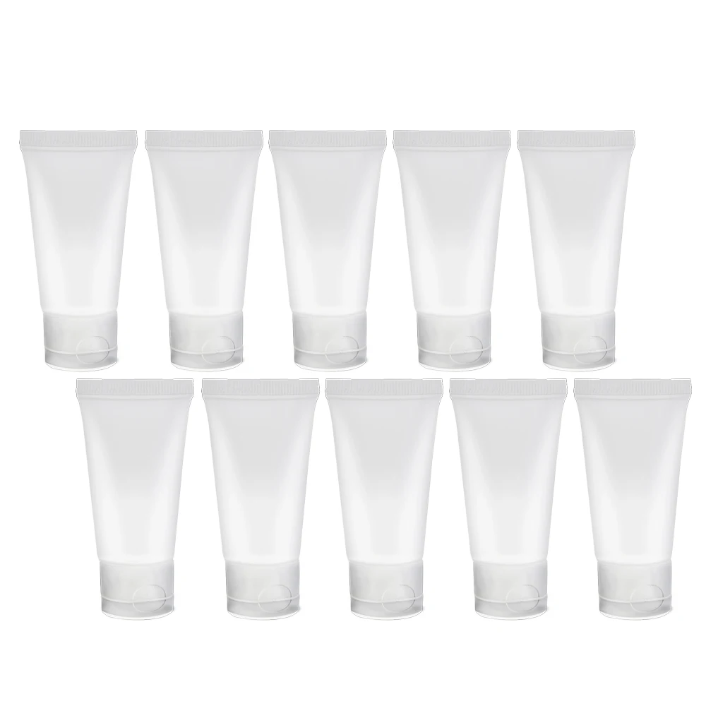 

10pcs Soft Empty Tube Transparent Soft Tube Makeup Cosmetic Cream Lotion Travel Containers Case 15ml Facial Cleanser Container