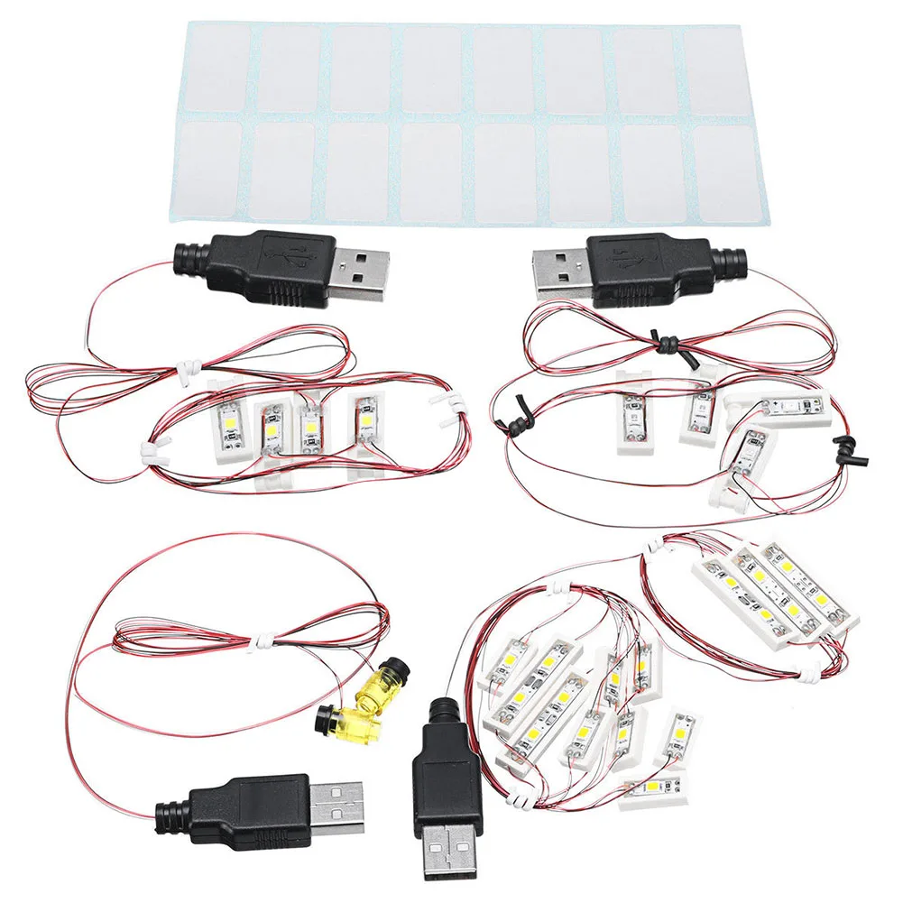 Строительные блоки струнные компоненты светодиодный световой набор Веселые DIY игрушки украшения легко установить подарок бар-Тип USB