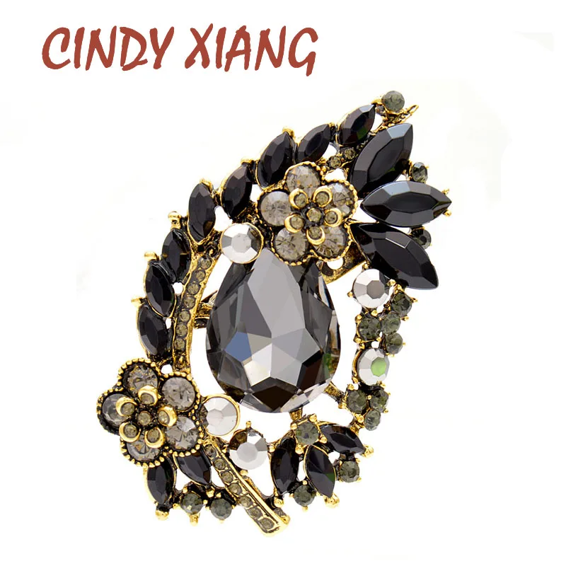 Женская Брошь В Виде Цветка CINDY XIANG Винтажная брошь с блестящими кристаллами