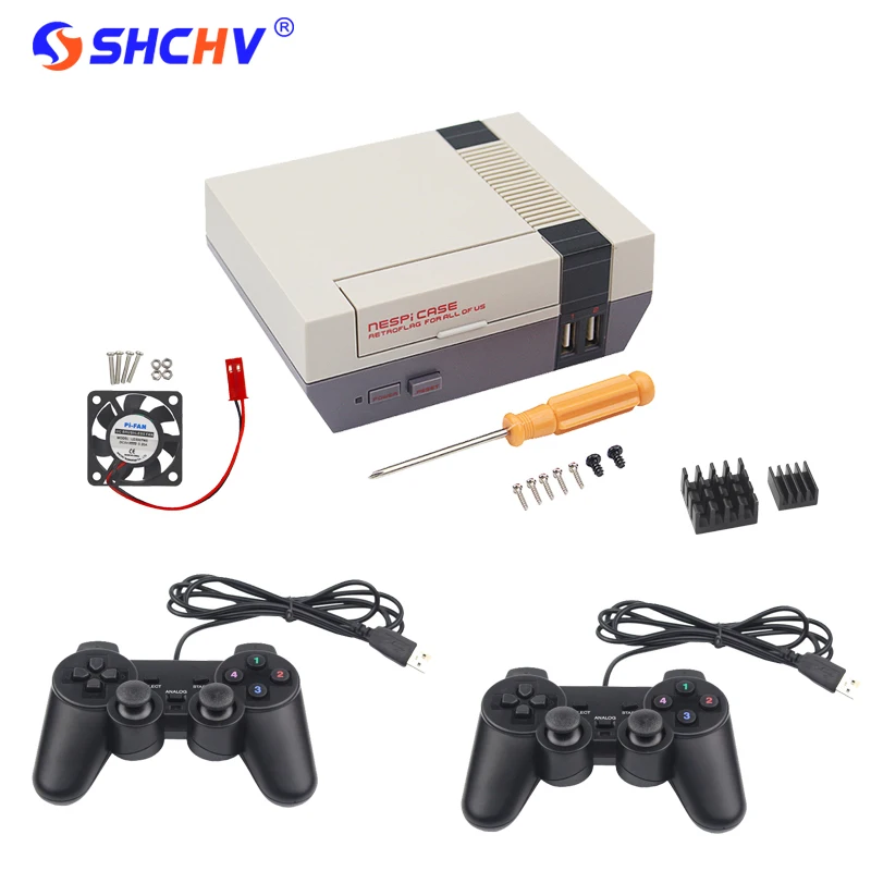 

NESPi Case Retroflag Box + Fan + 32G SD Card + Game Controller +3A Swith Power Supply + HDMI Cable for Raspberry Pi 3 Model B+