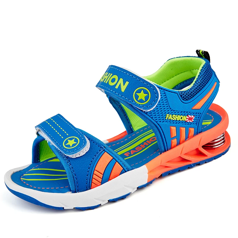 

Kids Sandals Water Beach Breathable Leather Blue Toddler Baby Girl Summer 2018 Gladiator Boys Little Children Orthopedic Shoes