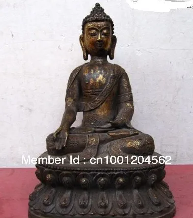 Медная Статуя Китайский тибетский серебристый резной Статуэтка счастливого Будды