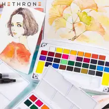Hethrone Новое поступление 12/18/24/36 водонепроницаемого материала; Водонепроницаемая Цвет краски Портативный путешествия красящий пигмент набор кистей с Цвет масло принадлежности художественные Кисти
