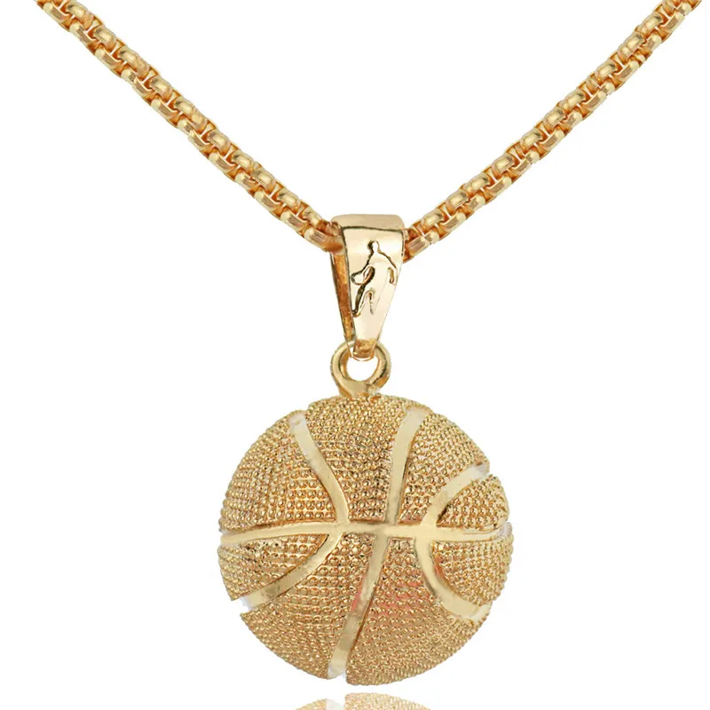 

Hot Alloy Basketball Pendant Necklace Simple Sport Basketball Charm Pendant Metal Chain Necklace Jewelry For Men Boys Gift 1pcs