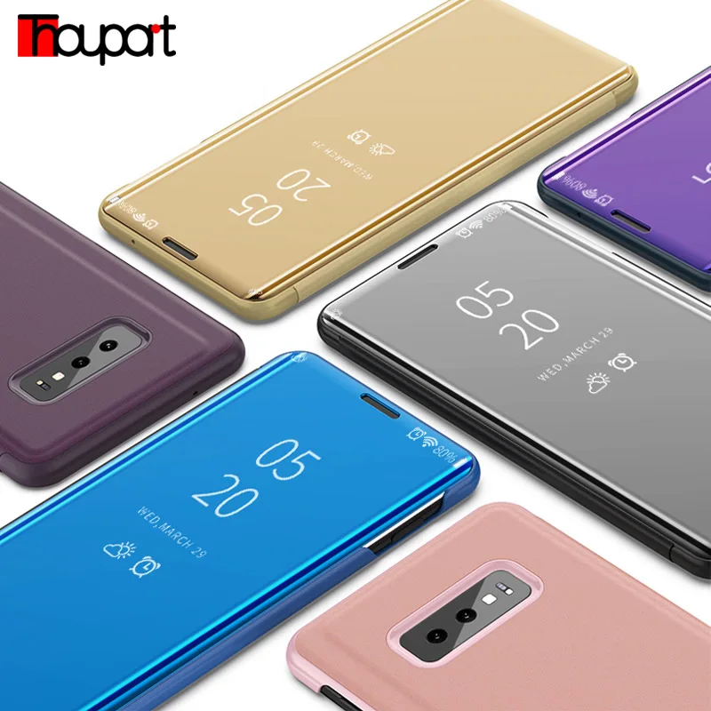 

Mirror Case For Samsung Galaxy S10 Flip Cases For Galaxy S10 Plus Cover Leather + Plastic Book Style Case For Samsung S10e S10 e