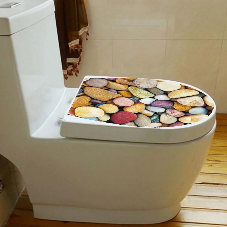 Креативная 1 шт. 3D наклейка на сиденье для унитаза, виниловая художественная наклейка на унитаз с пьедесталом, накладки на сковороду, съемные наклейки для ванной комнаты, домашний декор - Цвет: DCS6003-I