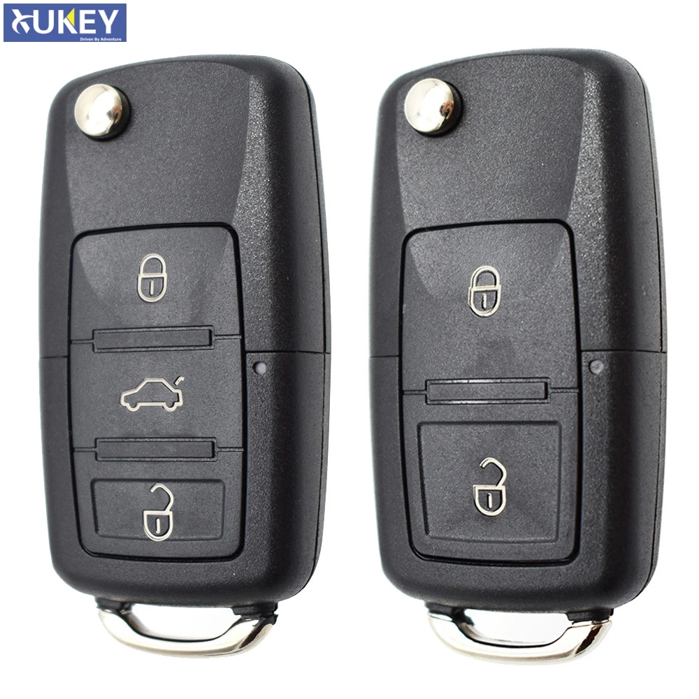 

2 3 Buttons Car Remote Flip Key Fob Case Shell For VW Golf MK6 Polo Bora Beetle Tiguan Passat Caddy Jetta Eos Scirocco No Blade