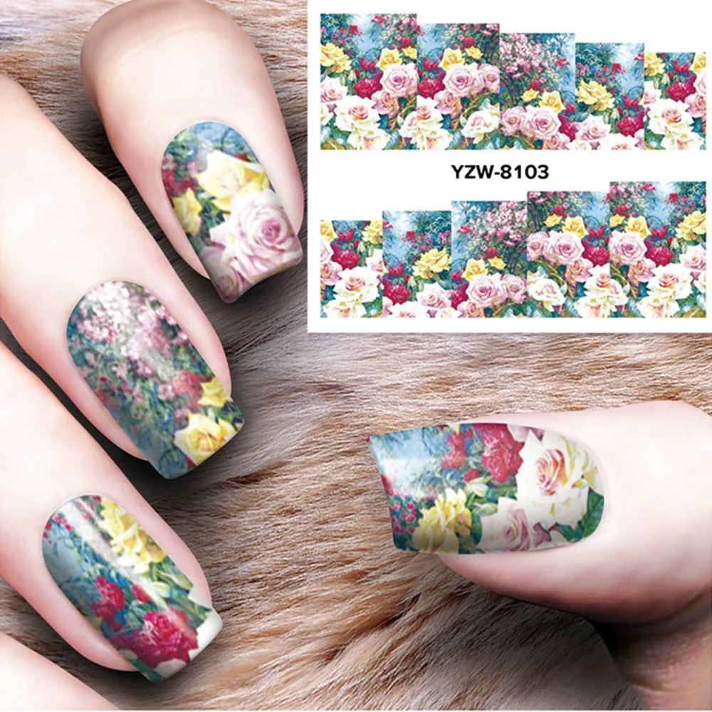 Foil For Nail Flowers DIY Applique Adhesive Flower Rattan Sticker Lace Design Paste Accessories c0911 | Красота и здоровье