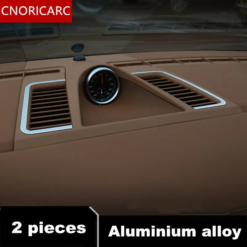 

CNORICARC 2pcs Center Control Dashboard Air outlet frame decoration cover trim for Porsche Panamera Cayenne Aluminium alloy