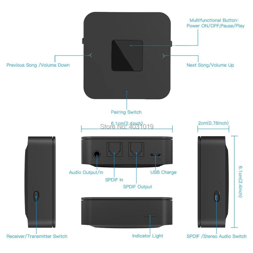 Bluetooth 5,0 CSR8675 Aptx HD низкая задержка оптический SPDIF Toslink Aux 3,5 мм приемо-передатчик беспроводной аудио Музыка ТВ адаптер