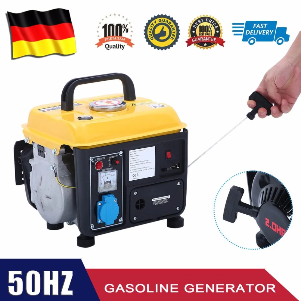 

(Ship From DE)WX-950A 750W Multi-purpose Generator Portable Gasoline Generator Silent Camping Alternator Generator EU Socket