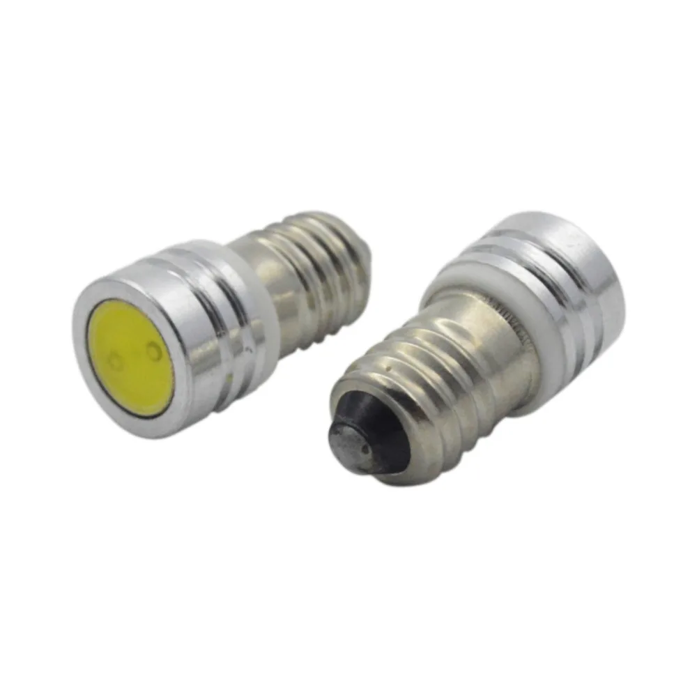 10pcsx 2W COB E10 LED Industrial instrument bulb DC3V 6V 12V Flat illuminated light bulb White Indicator E10 Machine bulb