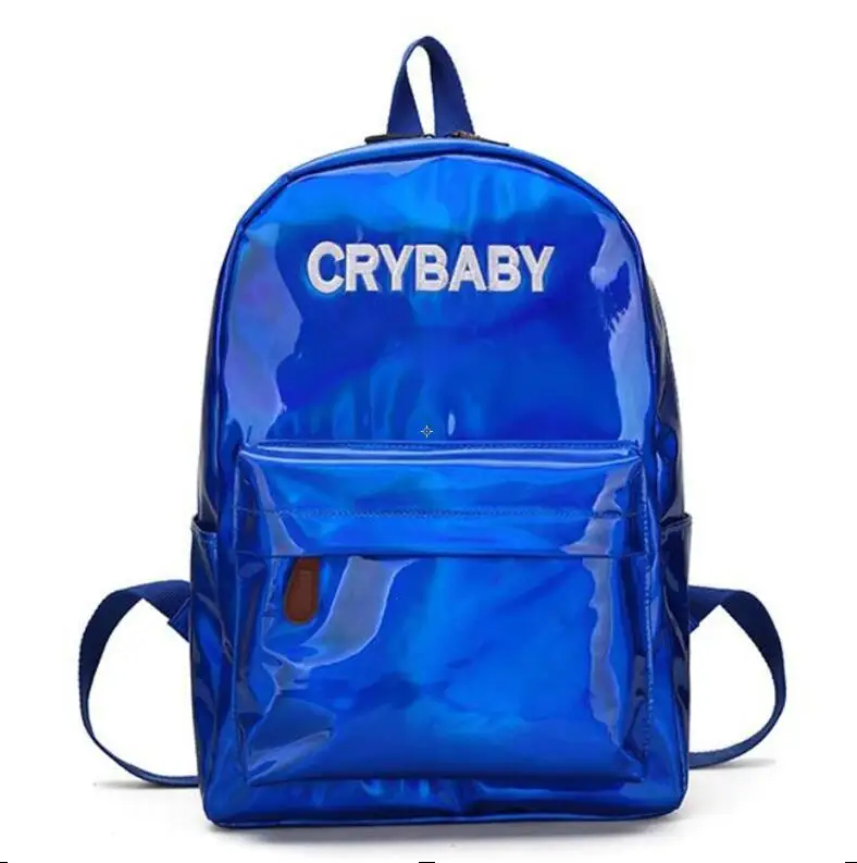 Лазерный рюкзак, повседневные дорожные сумки для женщин и девочек, рюкзак из искусственной кожи, голографический ранец, школьные сумки для девочек-подростков - Цвет: Blue1