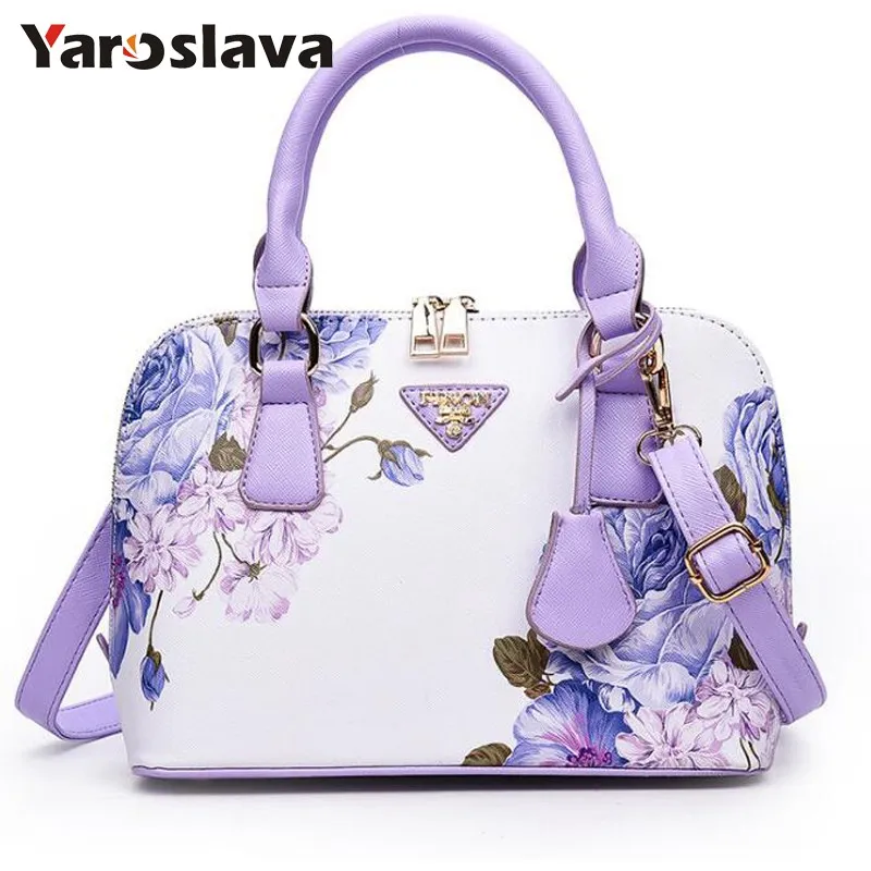 2019 Printing Floral Fashion Women Bag Brand Shell Leather Bags Women Handbags Designer Shoulder Bags Sac A Main Femme LL489