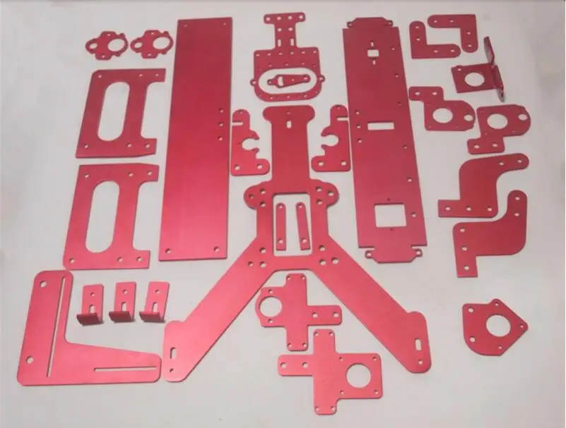 Reprap Mendel Max 2.0 red color complete aluminum plates set/kit(drilled & bended) DIY MendelMax 2.0 3D printer parts