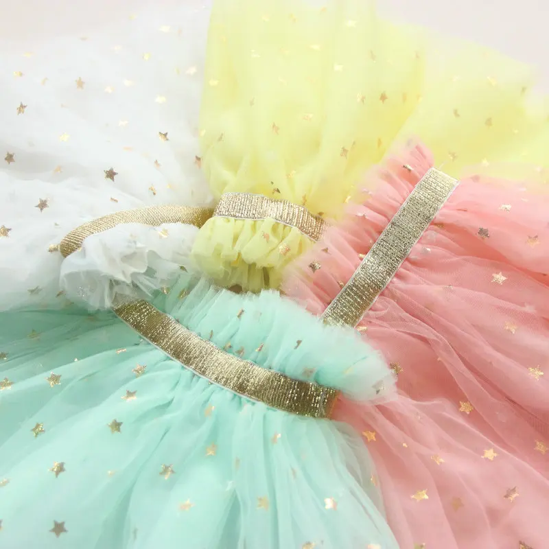 Baby Girls Tutu Skirts Children Girl Golden Belt Stars Sequined Skirt