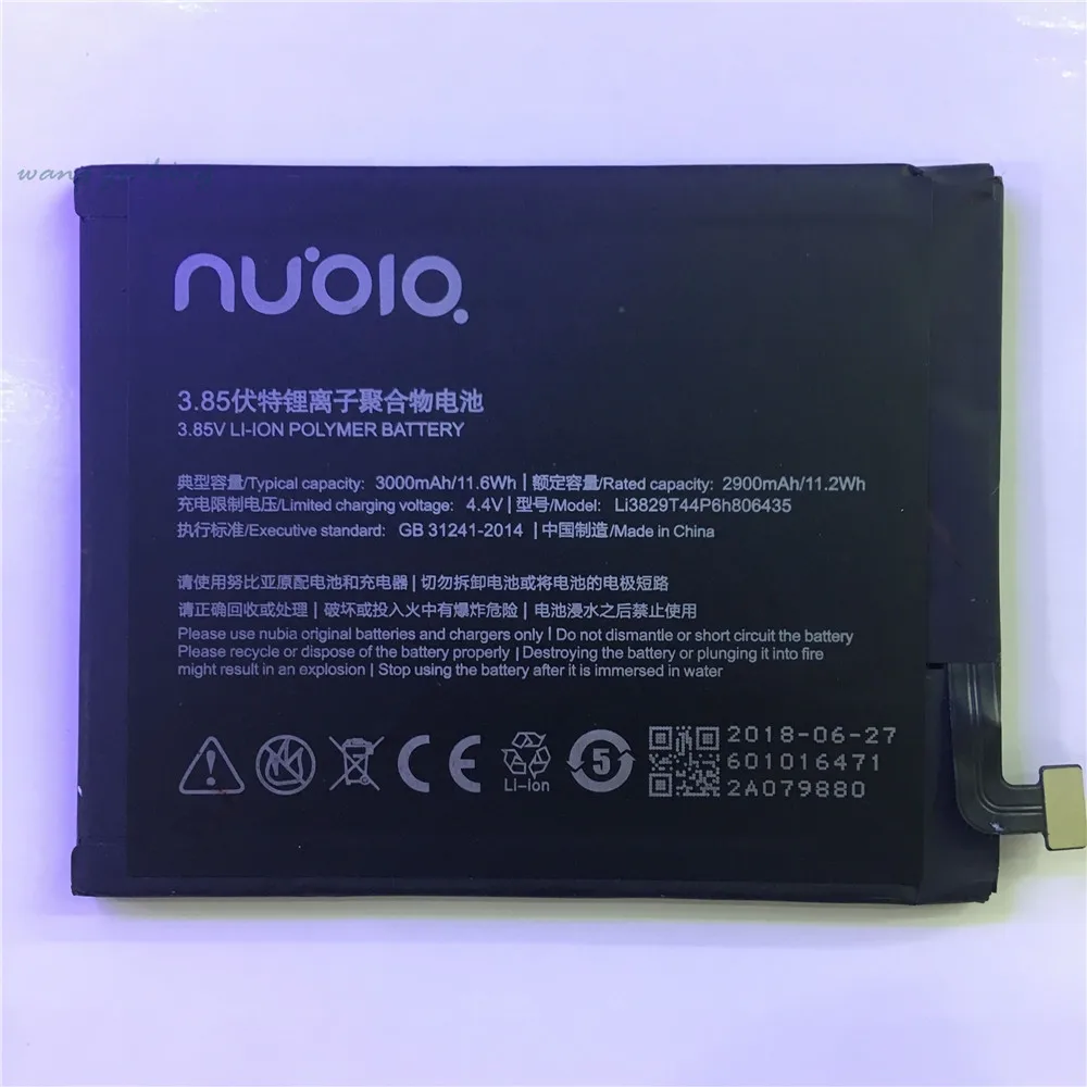 Новинка 2018 аккумулятор для ZTE Nubia Z11 NX531J Li3829T44P6h806435 3000 мАч высокое качество сменная