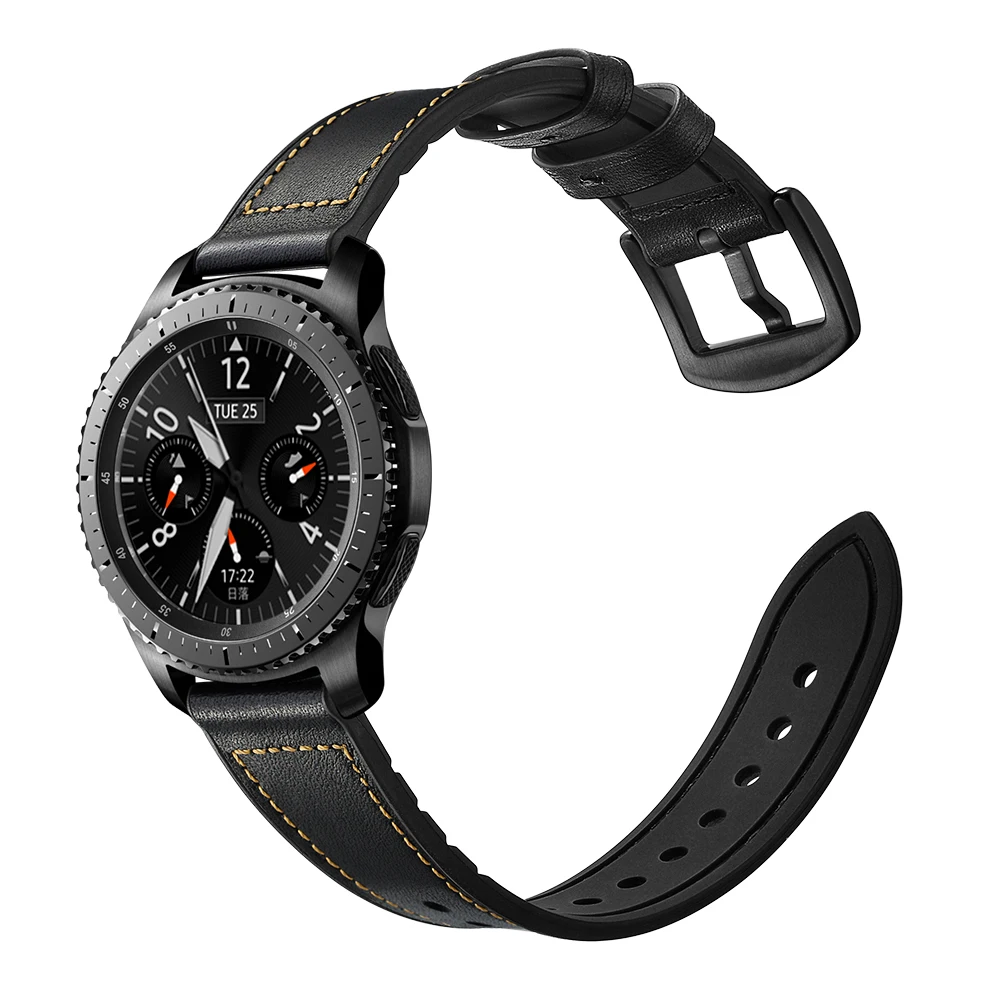 Кожаный ремешок для Gear S3 Frontier Samsung Galaxy watch 46 мм 42 м huawei gt 22 часов correa браслет ремень