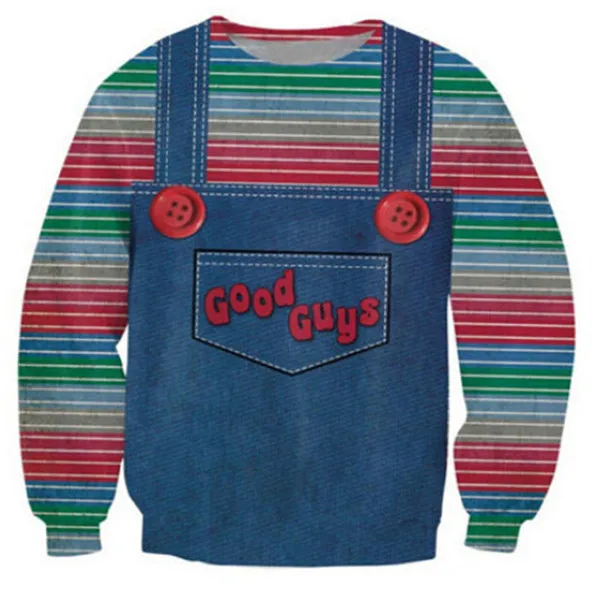 3d print sweatshirt The Evil Chucky Good Guys Toy толстовки для мужчин/wo мужчин Хэллоуин косплей 3D печатных Повседневная Уличная одежда Топы брендовая одежда 5XL - Цвет: 3d print sweatshirt